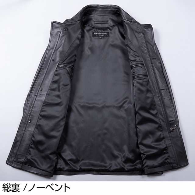 61826 GLEEMAN 羊革 レザージャケット 黒 サイズL 渦巻く