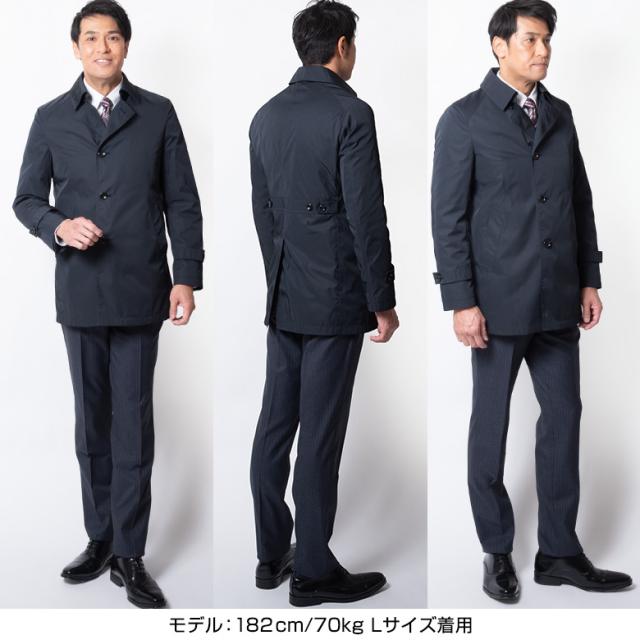 スプリングコート メンズ ビジネスコート シングルトレンチ 軽量 軽い