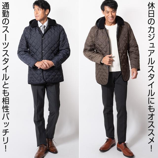 バーバリーメンズコートL　ビジネスコート　キルティングジャケット　アウター BURBERRY バーバリー メンズ アウター キルティング コート 冬