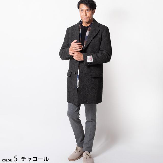 【美品】Harris Tweed チェック チェスターコート ウール XL 楽天市場】【新春初売り】シニア ハリスツイード コート メンズ ウール