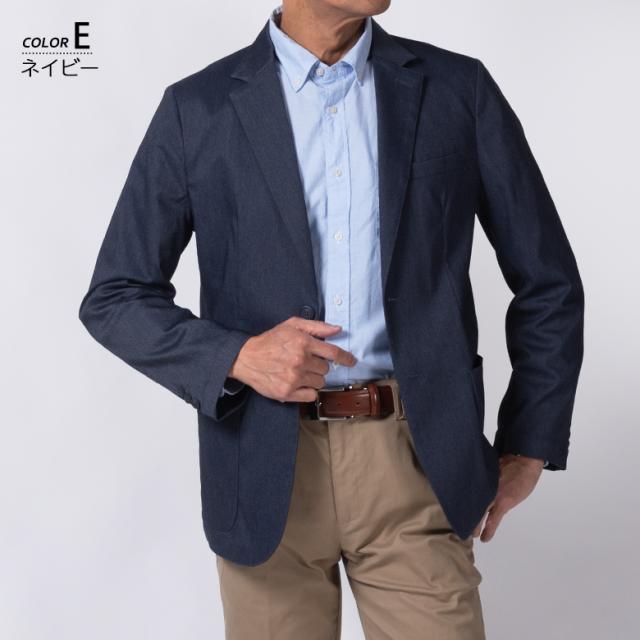 シップス　濃紺　ストレッチ　アンコン　サマー　ジャケット ジャケット メンズ 春夏 ストレッチ 麻混 デニム調 ビジネス