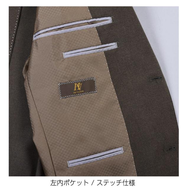 ジャケット メンズ 秋冬 CARREMAN社企画素材 ウールライク ストレッチ テーラードジャケット ビジネス カジュアル オンオフ兼用 ブレザー 紳士用_17