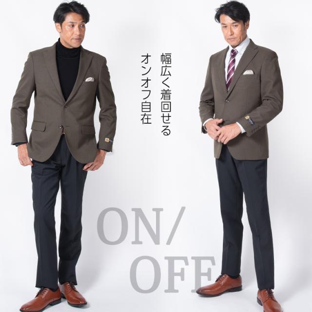ジャケット メンズ 秋冬 CARREMAN社企画素材 ウールライク ストレッチ テーラードジャケット ビジネス カジュアル オンオフ兼用 ブレザー 紳士用_7