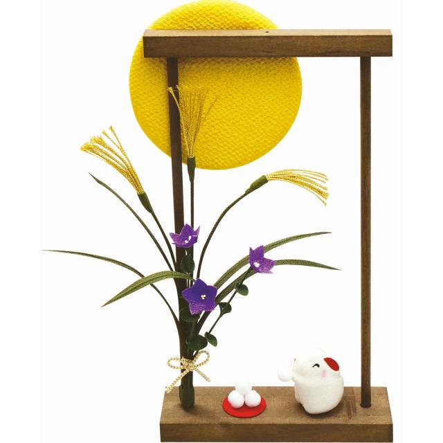 十五夜 お月見 秋の風物詩 手作りちりめん細工 季節の置物 なごみの和雑貨の通販は