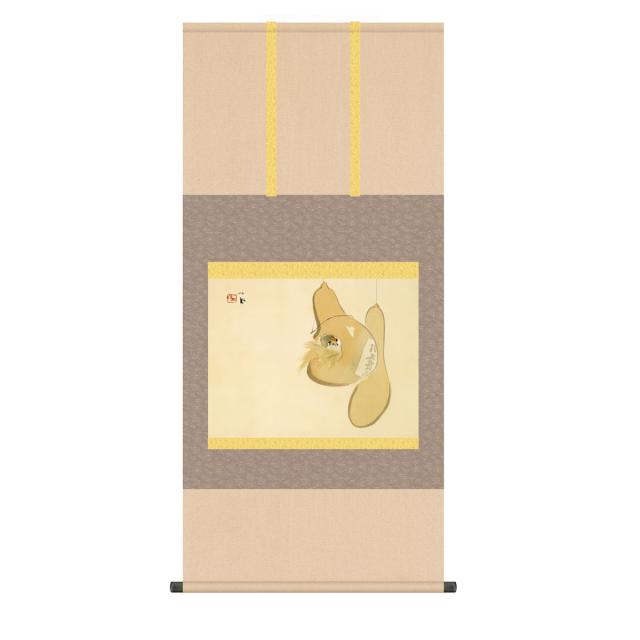 掛軸 日本画 床の間 送料無料 掛け軸 日本の巨匠 名画複製画 竹内栖鳳 すずめのお宿(すずめのおやど) 高精彩功芸画 手彩入りの通販は