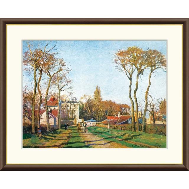 絵画 世界の名画 村の入口 カミーユ・ピサロ 額入り インテリア アート 額絵 高精彩複製画 Ｆ6号サイズ 送料無料 の通販は 6,880円