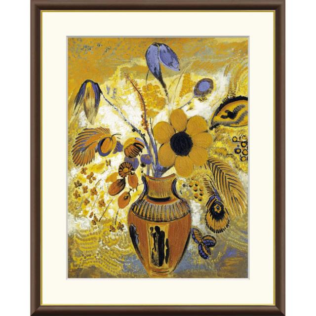 インテリア絵画　ルドン「花瓶の花」高級複製画 楽天市場】複製画 オディロン・ルドン 「花瓶の花」 額付き 紙に