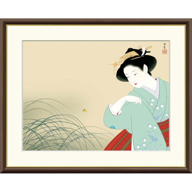 絵画 日本の名画  新螢 上村松園 額入り インテリア アート 額絵 高精彩複製画 f4号サイズ 送料無料 の通販は 6,640円