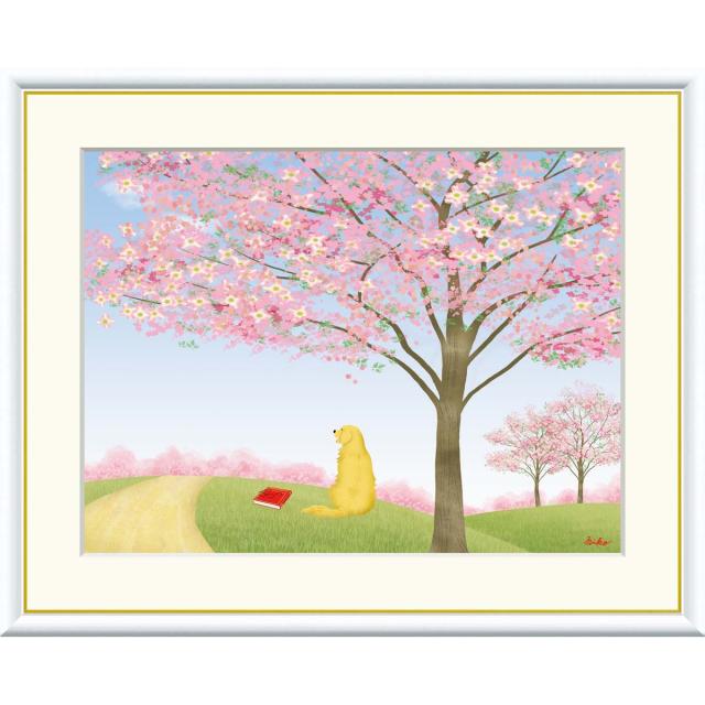 絵画 現代アート  ハナミズキ 鈴木みこと 額入り インテリア アート 額絵 高精彩複製画 f4号サイズ 送料無料 の通販は 7,040円