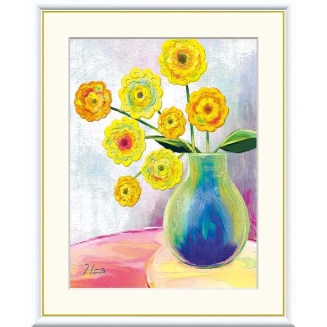 絵画 現代アート  ダリアの花瓶 中野ひまり 額入り インテリア アート 額絵 高精彩複製画 f4号サイズ 送料無料 の通販は 6,560円