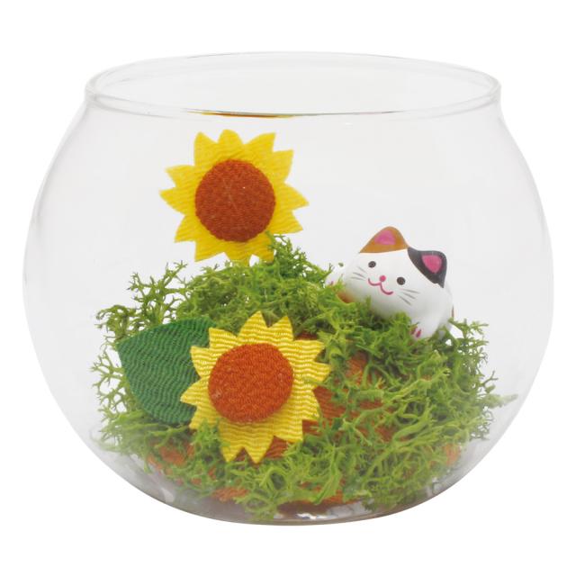 夏の庭テラリウム ねこ手作りちりめん細工 夏の風物詩 置物 人形 の通販はau Pay マーケット 季節の和雑貨 京都 和匠ポラーコ