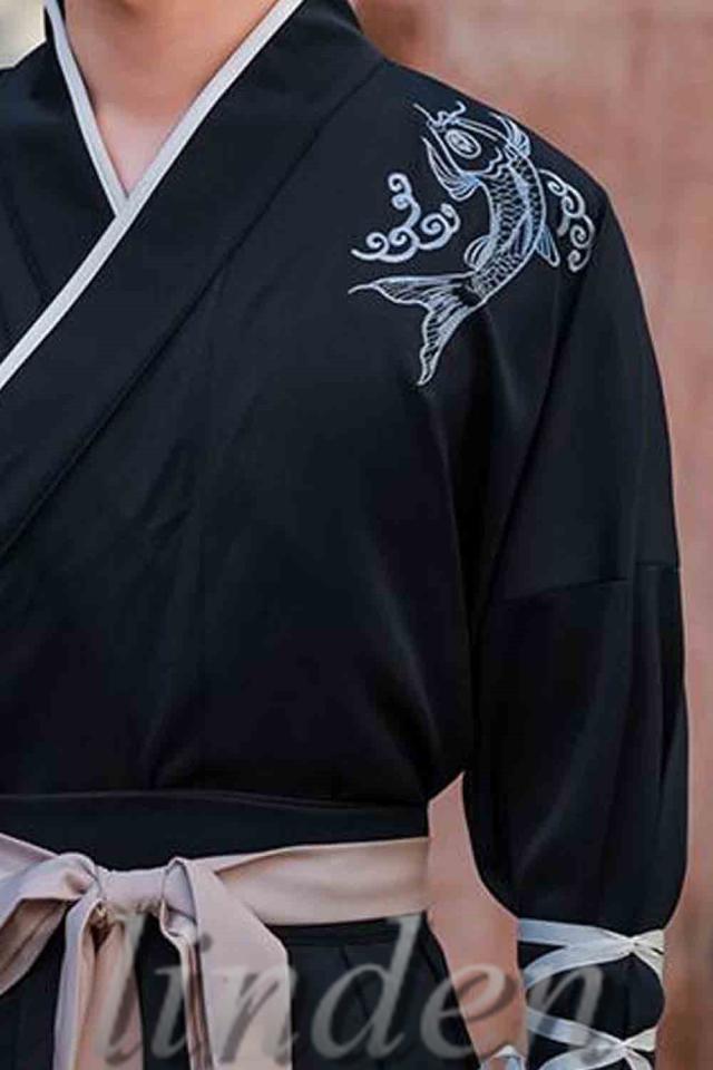 大きいサイズあり 漢服 唐装 侠客 漢元素 刺繍 男装 スカート コス服