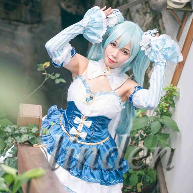 [linden] 即納 VOCALOID 氷雪初音ミク はつね みく 2019 snow miku 雪ミク 風 コスプレ コスチューム 変装 仮装  cosplay イベント｜au PAY マーケット