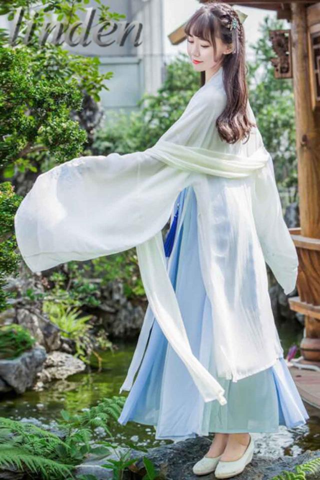 新元号 令和 記念 漢服 魏晋風 漢元素刺繍 女性 女の子 スカート コス服 中華服 写真撮影 古風 レディースコスプレ 仮装 学園祭 おしゃれ 5点セット_4