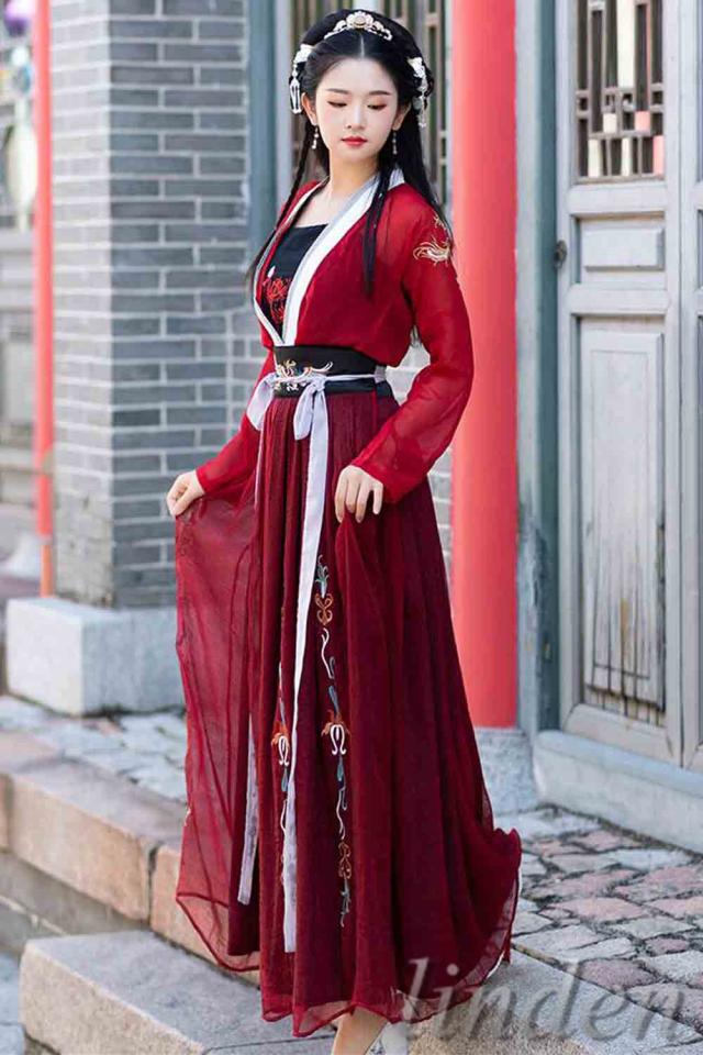 新元号 令和 記念 漢服 唐装 改良漢元素 刺繍 女性 女の子  スカート コス服 中華服 写真撮影 古風 レディース コスプレ 仮装 学園祭 おしゃれ 4点セット 新元号 令和 記念 漢服 唐装 漢元素 仙女服 刺繍 女性 女の子 スカート