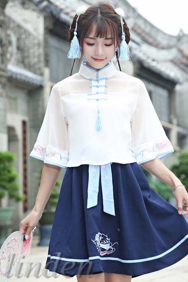 純正早割 HF146B 漢服 普段着 女の子 復古 かわいい 中華風 スカート