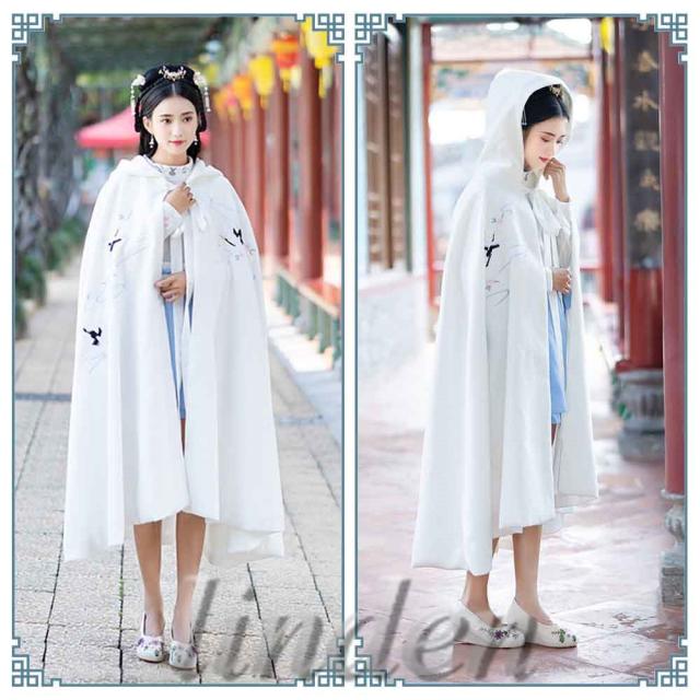 linden] 漢服 秋冬 マント ボンチョ コート ケープ 刺繍 中華服 古風