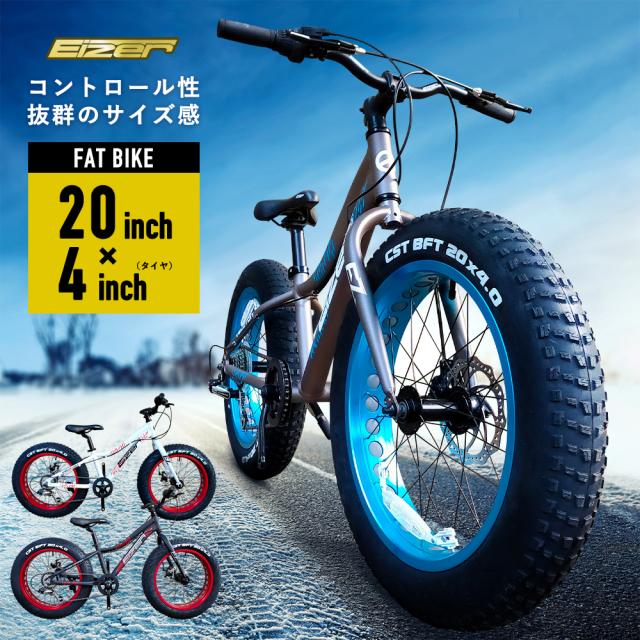ファットバイク 自転車 20インチ Wディスクブレーキ 極太タイヤ 