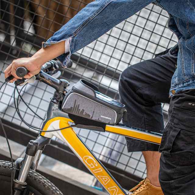 Roswheel 自転車用トップチューブバッグ スマートフォン収納 ダブル