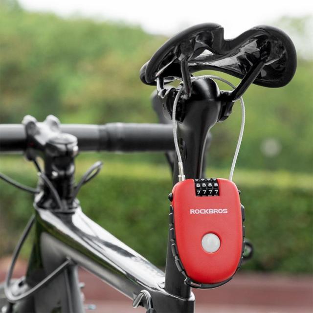 ケーブルロック 鍵 ダイヤルロック 4桁式 伸びる 最長92cm 自転車