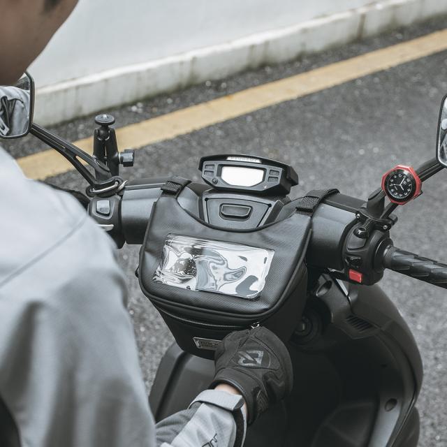 原付 スクーター バッグ ハンドル スマホ 小物 収納 2L 3way 防水