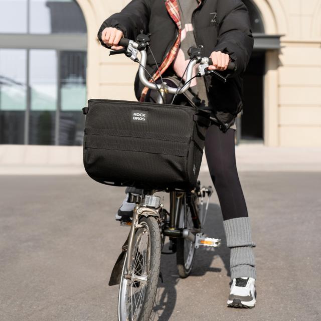 自転車 バスケットバッグ かご フロントバッグ 大容量 16L 大きい お買い物 ヘルメット 輪行 サイクリング キャンプ トートバッグ 2way 折りたたみ自転車 ミニベロ ROCKBROS ロックブロス_14
