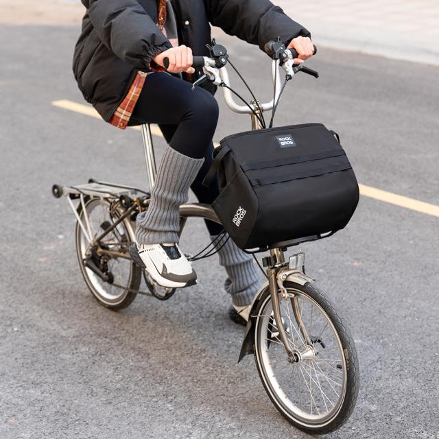 自転車 バスケットバッグ かご フロントバッグ 大容量 16L 大きい お買い物 ヘルメット 輪行 サイクリング キャンプ トートバッグ 2way 折りたたみ自転車 ミニベロ ROCKBROS ロックブロス_15