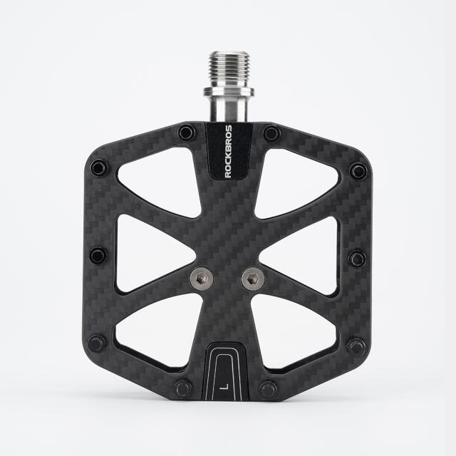 自転車 ペダル フラットペダル 軽量 トリプルベアリング 幅広 カーボン T700 約253g 防水 防錆 防塵 高耐久 スパイク付 滑りにくい グリップ クロスバイク マウンテンバイク MTB 通気通学 街乗り かっこいい おしゃれ ロックブロス ROCKBROS_19