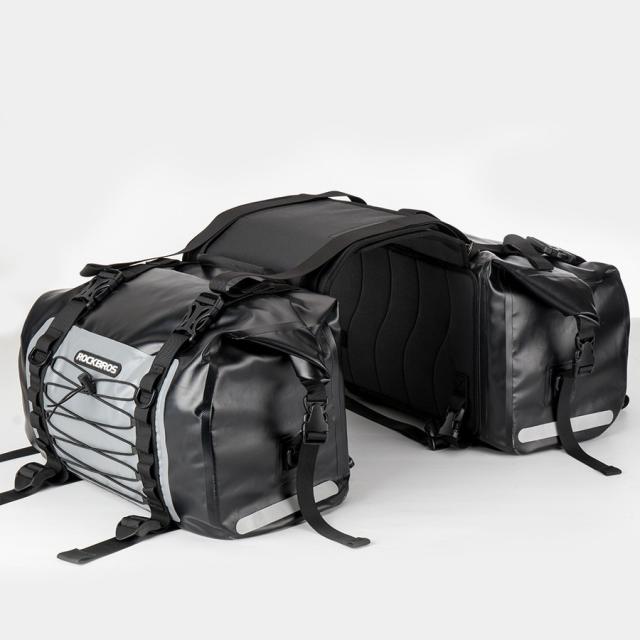 ROCKBROS 自転車サイドバッグ ブラック 2個セット サイドバッグ パニアバッグ バイク 31L 2個セット 防水