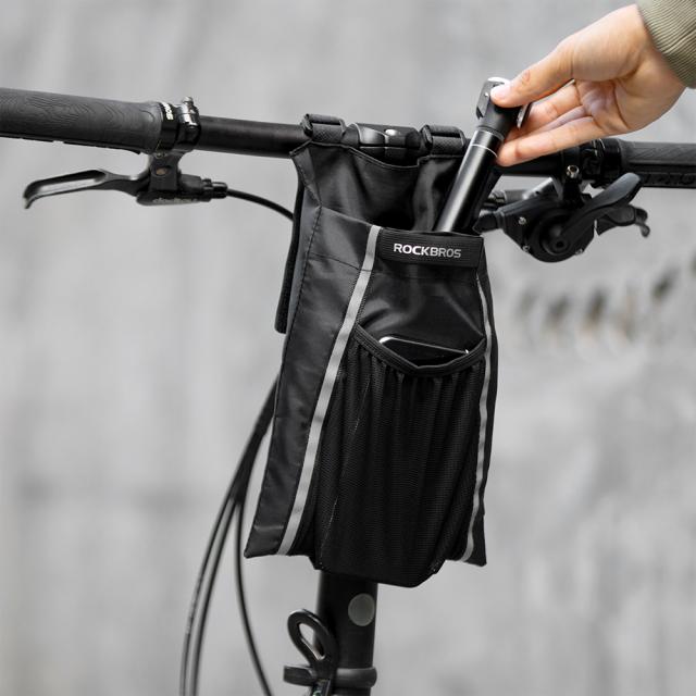 自転車 ハンドルバッグ フロントバッグ 薄型 スマホ ペット