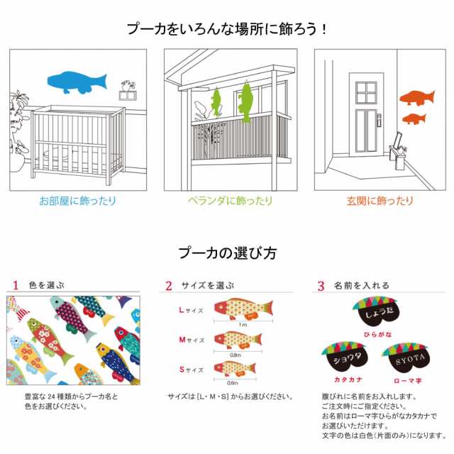 こいのぼり 鯉のぼり室内飾り 室内鯉 おしゃれ かわいい コンパクト 単品 Puca プーカのこいのぼり 名前旗