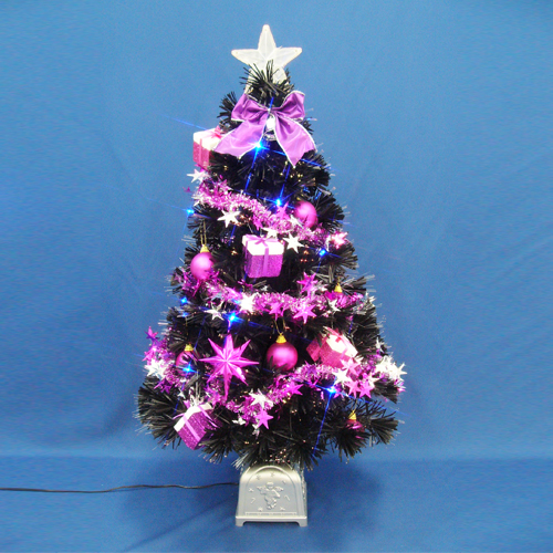 クリスマスツリー 90ｃｍブラックファイバーツリーセット14 Led付きの通販はau Pay マーケット 恵月人形本舗