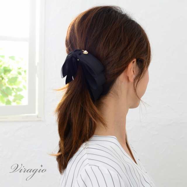 バナナクリップ リボン 大きめ パール ヘアクリップ 大 シンプル ヘアアクセサリー 髪留め 髪飾り 大人 上品 vi-1242 の通販はau PAY  マーケット - Viragio