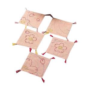 オリムパス 158 刺し子キット　コースター　水辺の桜【送料無料】