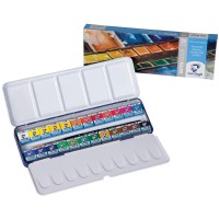 送料無料 VAN　GOGH　ヴァンゴッホ固形水彩絵具　24色セットM　T.20M8624　416829 鮮やかな発色、優れた耐光性のヴァンゴッホ固形水彩絵具。