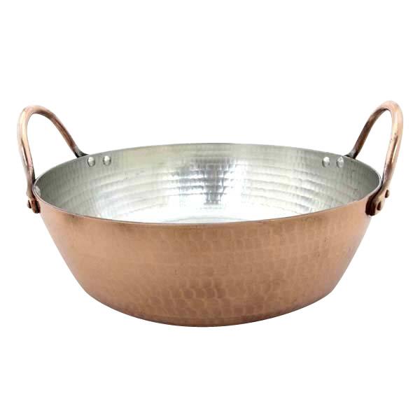送料無料  中村銅器製作所　銅製　天ぷら鍋　26cm  高い熱伝導率を誇る、プロ御用達の銅製天ぷら鍋。