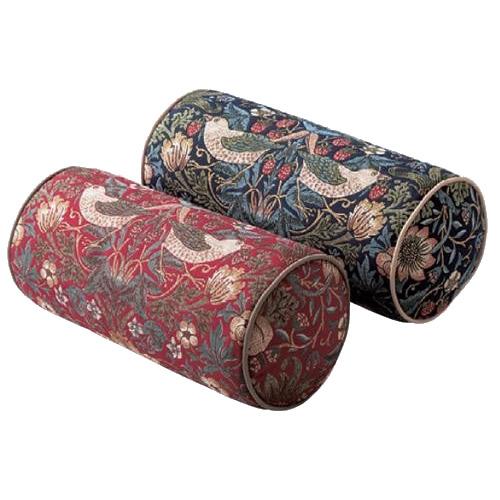 川島織物セルコン モリスデザインスタジオ いちご泥棒 ボルスター型クッション 40×18Rcm LL1710 ブルー |b03の通販は 9,219円