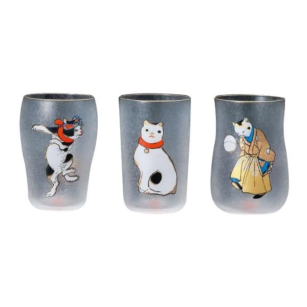江戸猫ぐらす ねこクラフトビアセット 3種セット S 6218 鞠で遊ぶ猫など 個性的な姿で描かれたグラス の通販はau Pay マーケット ｄｉｊ ｍｉｃ