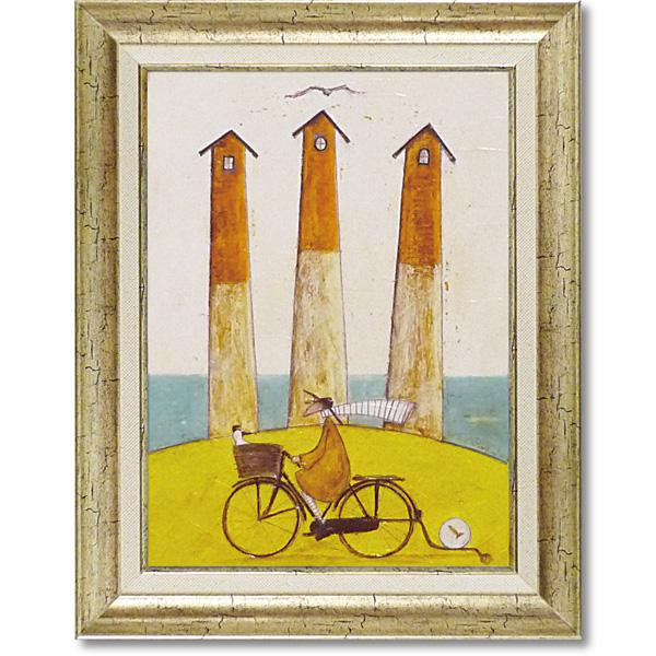 送料無料 ユーパワー Sam Toft サム トフト アートフレーム 「海辺のサイクリング」 ST-08009 贈り物にも最適!