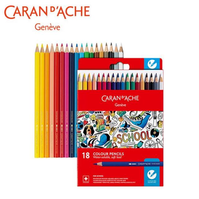 カランダッシュ スクールライン 1290 718 水溶性色鉛筆 18色セット 紙箱入 芯直径2 8mm 柔らかな描き心地の水溶性色鉛筆 の通販はau Pay マーケット ｄｉｊ ｍｉｃ