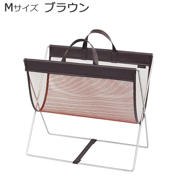 送料無料  日本製 SAKI(サキ) セルフワゴン メッシュ×レザー調PVC Mサイズ R-358 ブラウン  ハンモック型手荷物入れ。の通販は 6,231円