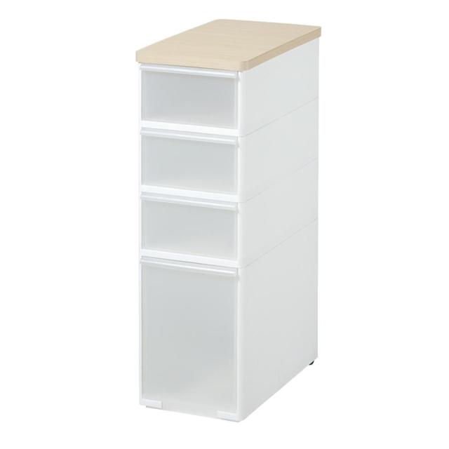 吉川国工業所 収納ストッカー 耐熱木天板ストッカーワイド 4段 (コロ付き) ホワイト MS-103WT |b03 8,796円