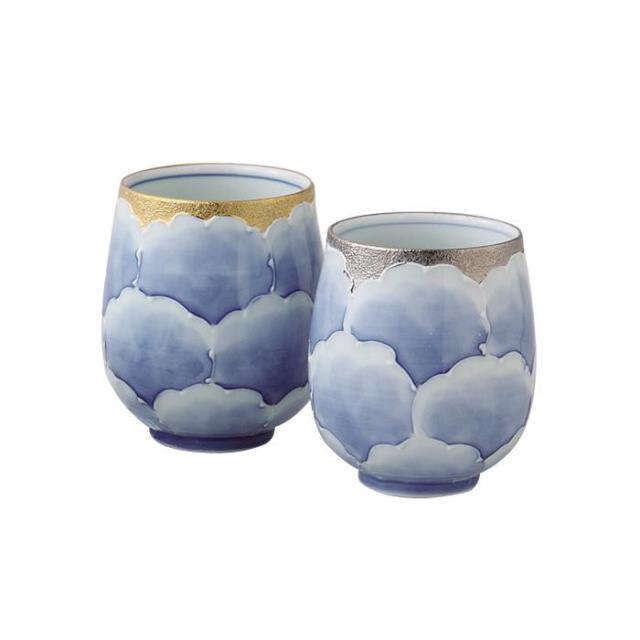 10858　プラチナ牡丹 組湯呑【メーカー直送】代引き・銀行振込前払い・同梱不可