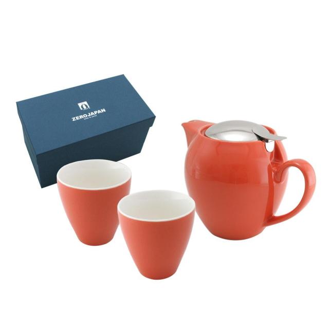 ZEROJAPAN ギフトセット ユニバーサルティーポット4人用&ティーカップワイド2個 キウィ ZG-003 KW ｜ZERO JAPAN ギフトセット ユニバーサルティーポット4人用