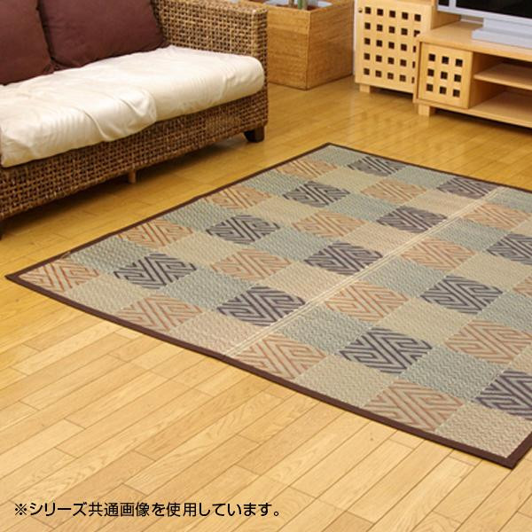 送料無料 純国産 い草花ござカーペット ラグ 『五風』 ブラウン 江戸間3畳(約174×261cm) 4110903 い草に青森ヒバ加工を施しています。