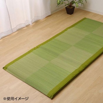 い草マット 国産 『ノア Sらくらく』 グリーン シングル 約90×200cm 7557909【送料無料】（同梱・代引不可）