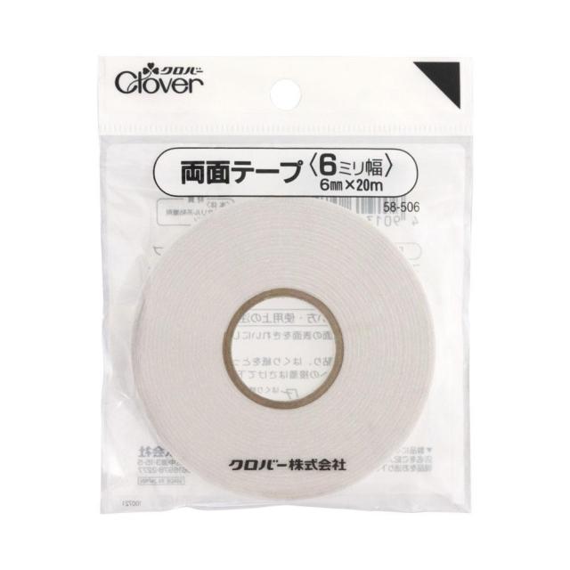 クロバー 両面テープ　6mm(20m巻) 58-506 手芸はもちろん、何かと役立つ接着用品