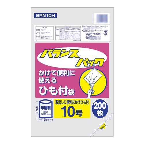 オルディ バランスパック10号ひも付 半透明200P×100冊 20096902 |b03