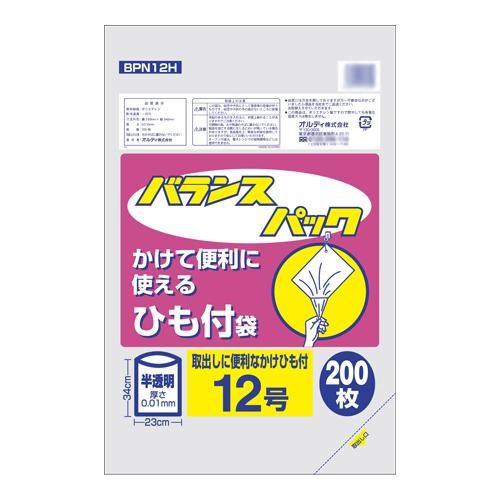 オルディ バランスパック12号ひも付 半透明200P×60冊 20097102 |b03