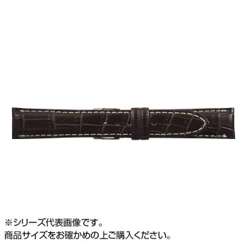 MIMOSA(ミモザ) 時計バンド クロコマット 18mm ブラウン/ホワイトステッチ (美錠:銀) WRM-BW18【送料無料】